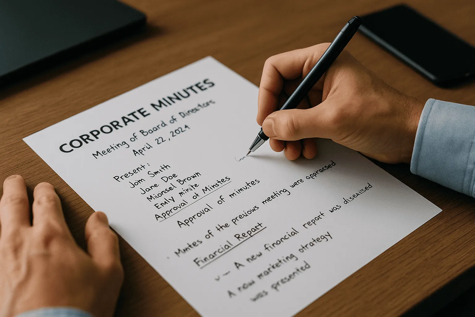 Corporate Minutes : a Guide with Template
